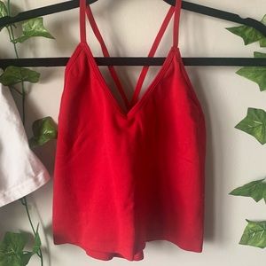 Red spandex crop top
